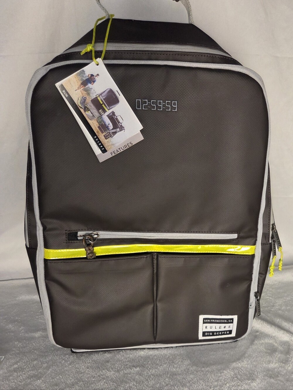 New Rule #5 Run Brown Ballistic Nylon Backpack Multi-function.